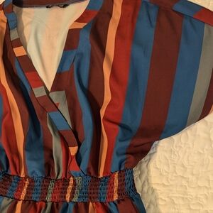 Women's Striped Dress w/Scooped Back Hem